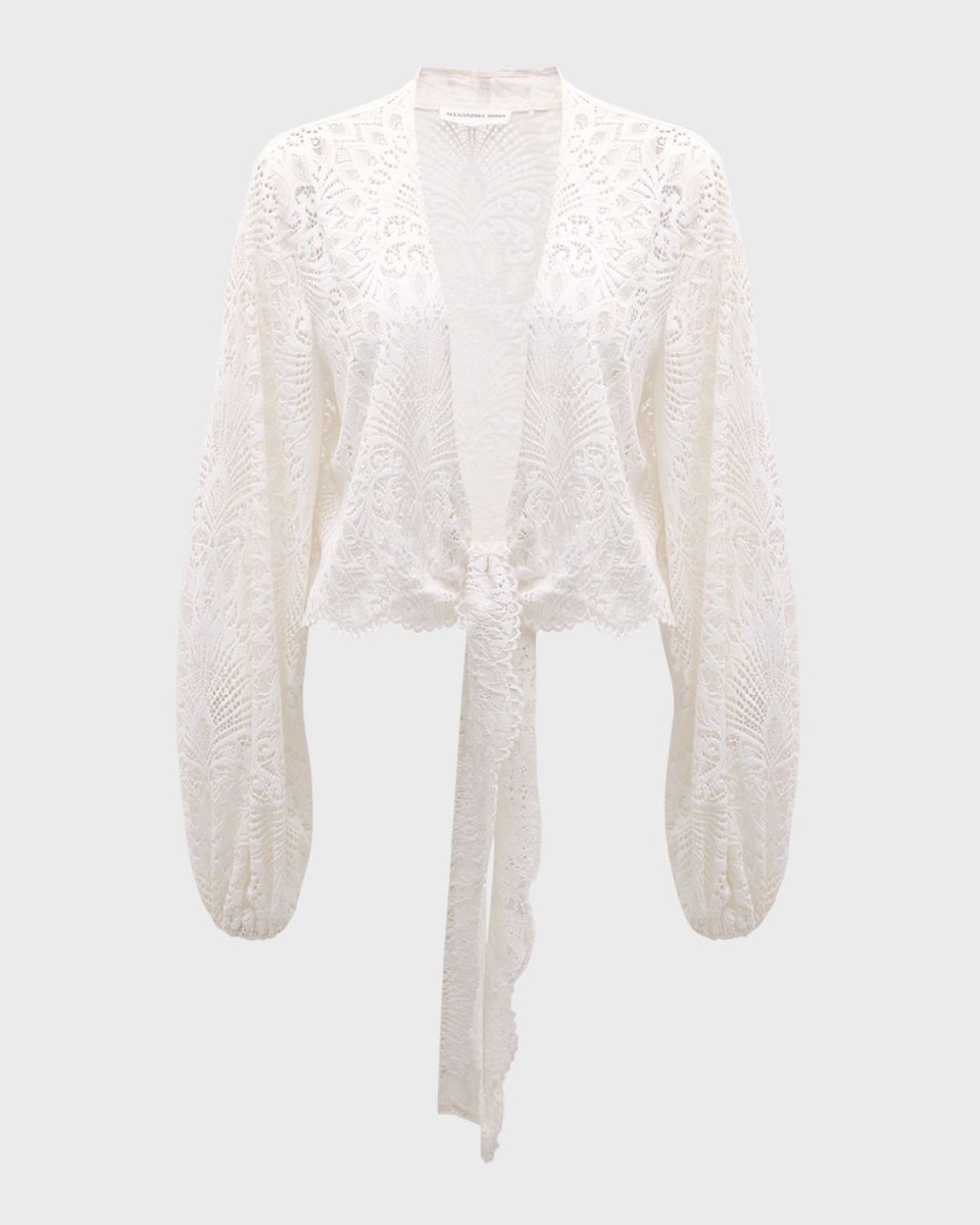 Tabitha Lace Tie-Front Crop Top